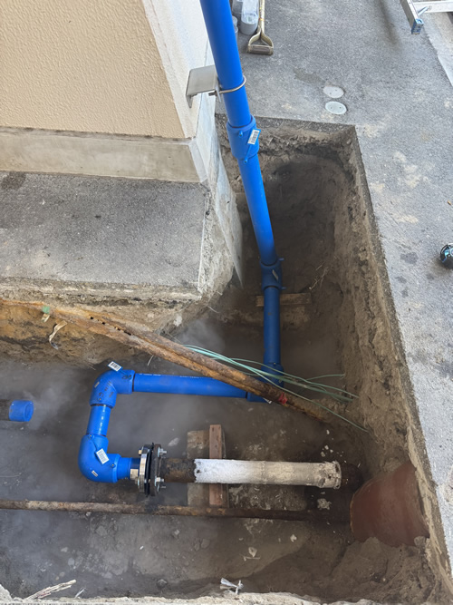 凍結工事の様子：交換作業完了